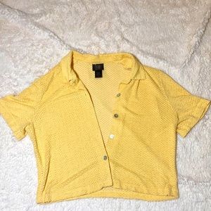 Yellow short sleeve cardigan